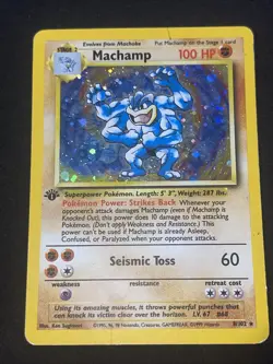 Pokemon TCG Machamp Holo Rare 1st Edition - Image 2