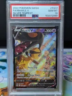 2022 POKEMON SWORD & SHIELD SILVER TEMPEST #TG17 FULL ART/MAWILE V PSA 10 - Image 1