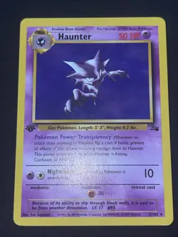 Pokemon TCG 1st Edition Haunter 21/62 Fossil Set Non Holo Rare 1999 WOTC VTG LP - Image 2