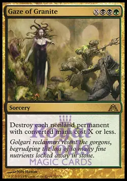 Gaze of Granite 1x FOIL DGM MTG Dragon's Maze Rare MINT black green - Image 1
