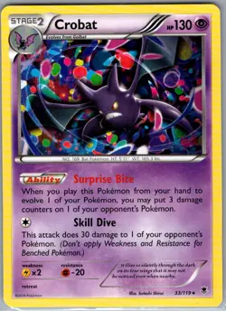 Crobat 33/119 Non Holo XY - Phantom Forces - Pokemon Card - NM - Image 1