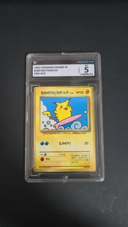 1997 POKEMON PROMO JP SURFING PIKACHU #NO.025 wcg 5 ≈ psa 5 - Image 1