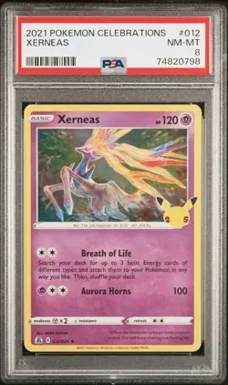 2021 Pokemon Celebrations Xerneas 012/025 PSA 8 NM-MT - Image 1