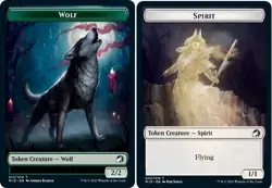 10 Token Cards - WOLF / SPIRIT - Innistrad: Midnight Hunt - Magic MTG FTG - Image 1