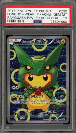 Pokemon Poncho-Wearing Pikachu Rayquaza Japanese Full Art Promo 230/XY-P PSA 10 - Image 1