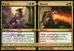 Flesh Blood 2x FOIL DGM MTG Dragon's Maze Rare MINT black red green - Image 1