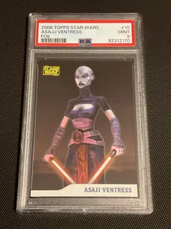 2008 Topps Clone Wars #10 Foil /205 Asajj Ventress PSA 9 - Image 1