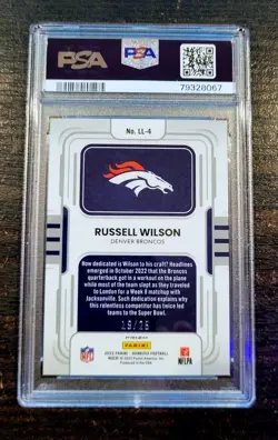 2022 Donruss Optic Russell Wilson #LL4 Legend Logos-Black Pandora /25 PSA 10 - Image 2