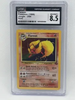 Eeveelution 8.5 Graded Set w/ Case Jungle Set 1999 Holo Jolteon Flareon Vaporeon - Image 5
