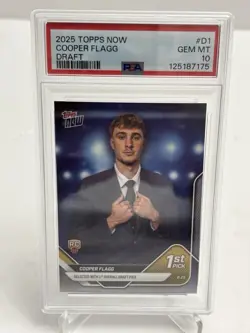2025-26 Topps Now Draft #D1 Cooper Flagg Rookie PSA 10 Gem MT Draft Night - Image 1