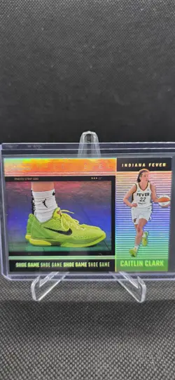 2025 Panini Caitlin Clark Chronicled Silver Holo Foil Green Shoe Game #71 Fever - Image 1