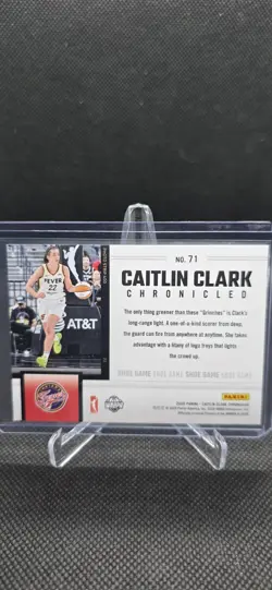 2025 Panini Caitlin Clark Chronicled Silver Holo Foil Green Shoe Game #71 Fever - Image 2