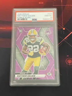 2025 Panini Mosaic Matthew Golden #323 Purple Scope RC PSA 10 Pop 4 - Image 1