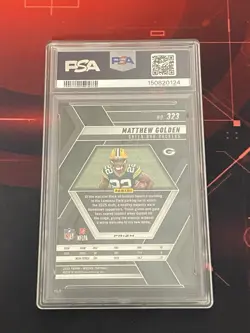 2025 Panini Mosaic Matthew Golden #323 Purple Scope RC PSA 10 Pop 4 - Image 2