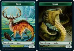 10 Token Cards - BEAST / SNAKE - Commander 2020 (C20) - Magic MTG FTG - Image 1