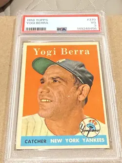 Yogi Berra HOF 1958 Topps #370 New York Yankees PSA 3 Very Good came Back Today￼ - Image 1
