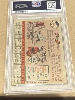 Yogi Berra HOF 1958 Topps #370 New York Yankees PSA 3 Very Good came Back Today￼ - Image 2