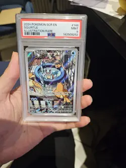 Pokemon TCG Squirtle Stellar Crown Illustration Rare Card 148/142 PSA 9 - Image 1