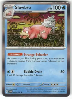 POKEMON SLOWBRO 043/198 RARE SCARLET & VIOLET HOLO NM - Image 1