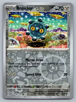 Pokemon TCG SV03: Obsidian Flames Bronzor 144/197 Reverse Holo - Image 1