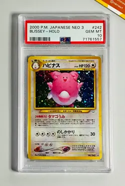 Pokemon PSA 10 Blissey Holo Neo 3 Revelation #242 Japanese 2000 - Image 1