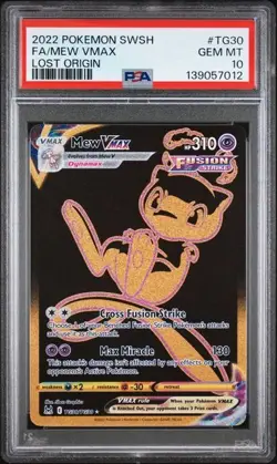 2022 POKEMON SWORD & SHIELD LOST ORIGIN #TG30 FULL ART/MEW VMAX PSA 10 - Image 1