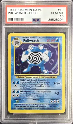 1999 POKEMON GAME #13 POLIWRATH HOLO PSA 10 - Image 1