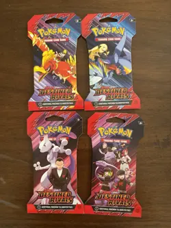 (4 packs) Destined Rivals Sleeved Booster Packs FULL PACK ART SET Pokemon SEALED - Image 1