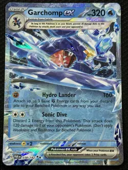 Pokemon Garchomp ex 038/182 SV04: Paradox Rift Double Rare Holo 320HP - Image 1