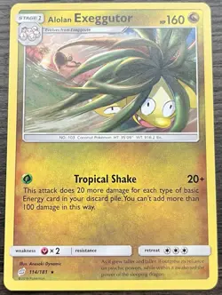 Alolan Exeggutor 114/181 Pokemon TCG Sun & Moon Team Up Rare Non Holo LP - Image 1