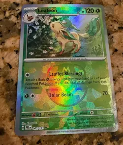 Leafeon 005/131 Rare Prismatic Evolutions Pokemon Master Ball Holo Near Mint - Image 1