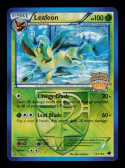 Pokemon Card Leafeon 11/116 Regional Championships EU Foil Promo LP 2013 - Image 1