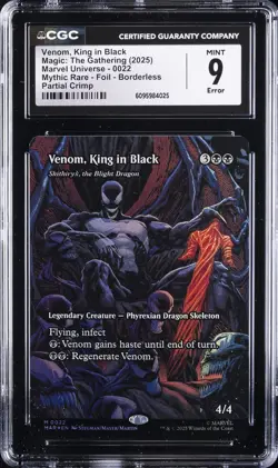 2025 MTG MARVEL UNIVERSE #0022 VENOM, KING IN BLACK CGC 9 - Image 1