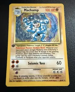 1999 Pokemon Machamp 8/102 Holo 1st Edition Base Set, Holo Rare - Image 1