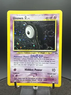 Pokemon Card WOTC Vintage Unown [A] Neo Discovery 14/75 Holo Rare - Image 1