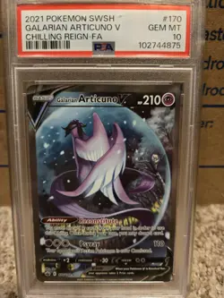 Pokemon Galarian Articuno V Full Art Holo Chilling Reign 170/198 Ultra Rare PSA… - Image 1