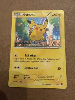 Pokemon PIKACHU 6/12 (Holo Promo) McDonald's 2015 - HP/Heavy Play - Image 1