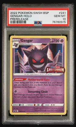 PSA 10 Gengar SWSH241 Lost Origin Stamped Promo Holo PRERELEASE Pokemon Card - Image 1