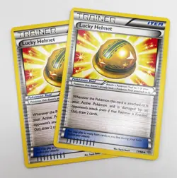 Lucky Helmet 77/98 2x x2 Pokemon Card 2015 Ancient Origins LP - Image 1