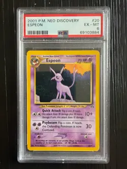 2001 Pokemon Neo Discovery Espeon 20/75 PSA 6 EX-MT WOTC Vintage Card - Image 1