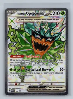 Teal Mask Ogerpon ex Ultra Rare SV: Scarlet & Violet Promo Cards 166 NM - Image 1