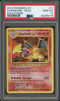 2016 POKEMON XY EVOLUTIONS #11 CHARIZARD HOLO PSA 10 - Image 1