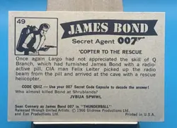 1966 GILDROSE JAMES BOND SEAN CONNERY 007 CARD #49 COPTER TO THE RESCUE - Image 2