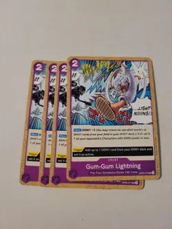 4x Gum-Gum Lightning OP09-077 UC Emperors in the New World One Piece card game - Image 1