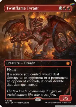 Twinflame Tyrant (Borderless) [FDN - 333] - NM [Foil] TCG MTG - Image 1