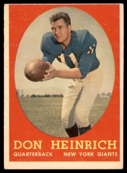 1958 Topps #83 DON HEINRICH (b) New York Giants VGEX - Image 1