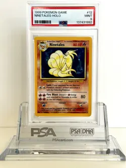 1999 POKEMON BASE SET UNLIMITED #12 NINETALES-HOLO PSA 9 - Image 1