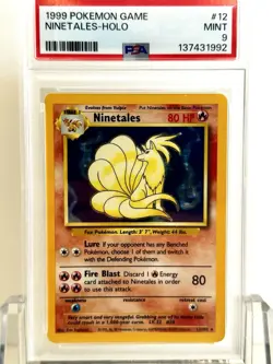 1999 POKEMON BASE SET UNLIMITED #12 NINETALES-HOLO PSA 9 - Image 2