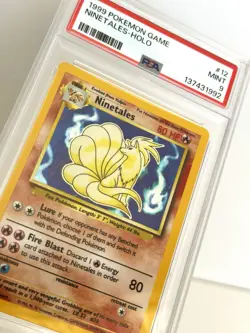 1999 POKEMON BASE SET UNLIMITED #12 NINETALES-HOLO PSA 9 - Image 5