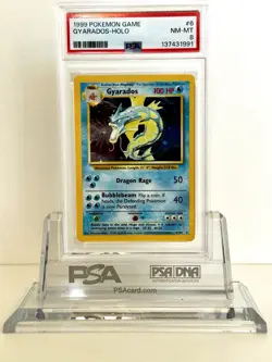 1999 Pokemon TCG Gyarados Base Set 6/102 Holo Unlimited Holo Rare PSA 8 - Image 1